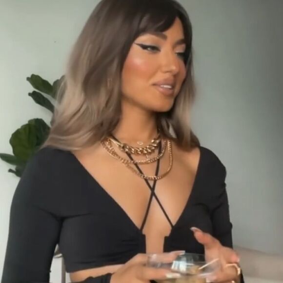 Black long sleeve strappy dress - Picture 1 of 5